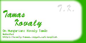 tamas kovaly business card